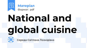 National and global cuisine