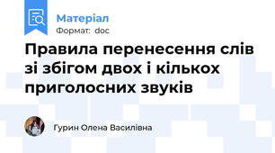 Правила перенесення слів зі збігом двох і кількох приголосних звуків