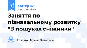 Заняття по пізнавальному розвитку "В пошуках сніжинки"