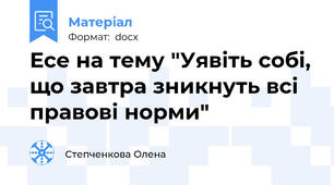 Есе на тему "Уявіть собі, що завтра зникнуть всі правові норми"