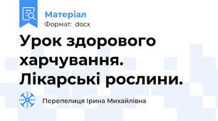 Урок здорового харчування.  Лікарські рослини.
