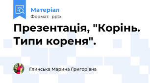 Презентація, "Корінь. Типи кореня".
