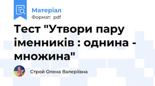 Тест "Утвори пару іменників : однина - множина"