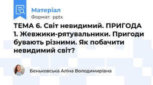 ТЕМА 6. Світ невидимий. ПРИГОДА 1. Жевжики-рятувальники. Пригоди бувають різними. Як побачити невидимий світ?