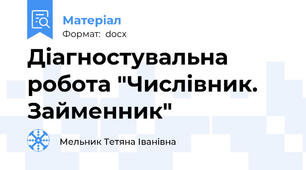 Діагностувальна робота "Числівник. Займенник"
