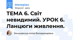 ТЕМА 6. Світ невидимий. УРОК 6. Ланцюги живлення.