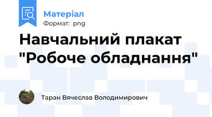 Навчальний плакат "Робоче обладнання"