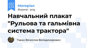 Навчальний плакат "Рульова та гальмівна система трактора"
