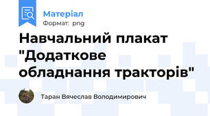 Навчальний плакат "Додаткове обладнання тракторів"