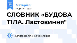 СЛОВНИК «БУДОВА ТІЛА. Ластовиння"