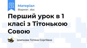 Перший урок в 1 класі з Тітонькою Совою
