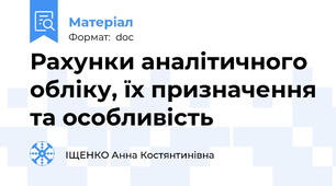 Рахунки аналітичного обліку, їх призначення та особливість