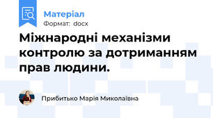 Міжнародні механізми контролю за дотриманням прав людини.