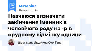 Навчаюся визначати закінчення іменників чоловічого роду на -р в орудному відмінку однини