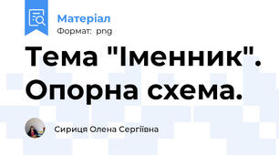 Тема "Іменник". Опорна схема.