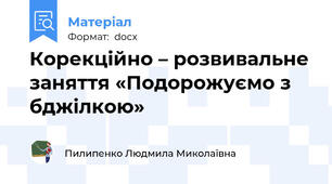 Корекційно – розвивальне заняття «Подорожуємо з бджілкою»