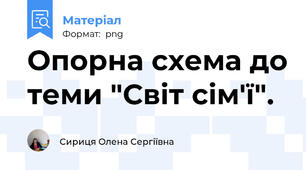 Опорна схема до теми "Світ сім'ї".