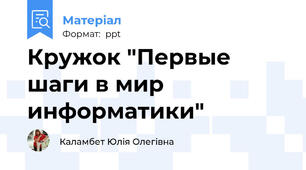 Кружок "Первые шаги в мир информатики"
