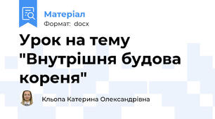 Урок на тему "Внутрішня будова кореня"