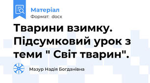 Тварини взимку. Підсумковий урок з теми " Світ тварин".