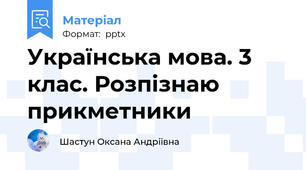 Українська мова. 3 клас. Розпізнаю прикметники