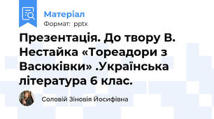 Презентація. До твору В. Нестайка «Тореадори з Васюківки» .Українська література 6 клас.