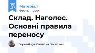 Склад. Наголос. Основні правила переносу