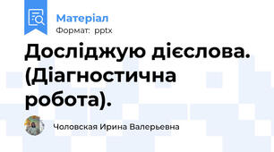 Досліджую дієслова. (Діагностична робота).