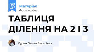 ТАБЛИЦЯ ДІЛЕННЯ НА 2 І 3