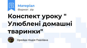 Конспект уроку " Улюблені домашні тваринки"