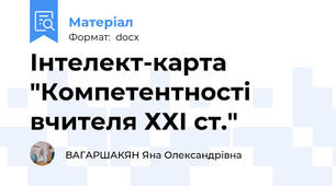 Інтелект-карта "Компетентності вчителя ХХІ ст."