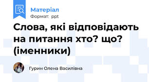 Слова, які відповідають на питання хто? що? (іменники)