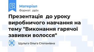Презентація  до уроку виробничого навчання на тему "Виконання гарячої завивки волосся"