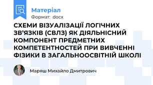 СХЕМИ ВІЗУАЛІЗАЦІЇ ЛОГІЧНИХ ЗВ’ЯЗКІВ (СВЛЗ) ЯК ДІЯЛЬНІСНИЙ КОМПОНЕНТ ПРЕДМЕТНИХ КОМПЕТЕНТНОСТЕЙ ПРИ ВИВЧЕННІ ФІЗИКИ В ЗАГАЛЬНООСВІТНІЙ ШКОЛІ