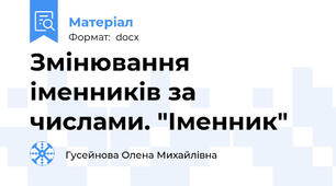 Змінювання іменників за числами. "Іменник"