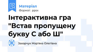Інтерактивна гра "Встав пропущену букву С або Ш"