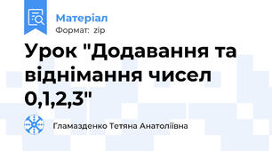 Урок "Додавання та віднімання чисел 0,1,2,3"