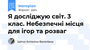 Я досліджую світ. 3 клас. Небезпечні місця для ігор та розваг