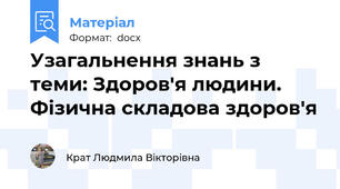 Узагальнення знань з теми: Здоров'я людини. Фізична складова здоров'я
