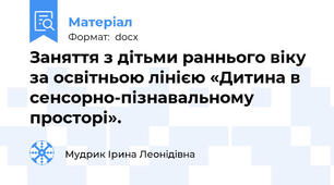 Заняття з дітьми раннього віку за освітньою лінією «Дитина в сенсорно-пізнавальному просторі».