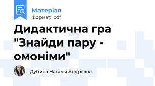 Дидактична гра "Знайди пару - омоніми"
