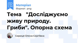 Тема   "Досліджуємо живу природу. Гриби". Опорна схема