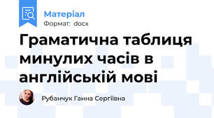 Граматична таблиця минулих часів в англійській мові