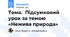 Тема. Підсумковий урок за темою «Нежива природа»