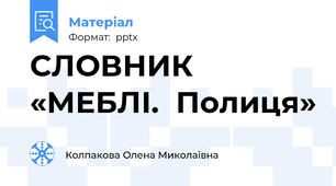 СЛОВНИК «МЕБЛІ.  Полиця»