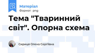 Тема "Тваринний світ". Опорна схема