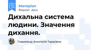 Дихальна система людини. Значення дихання.