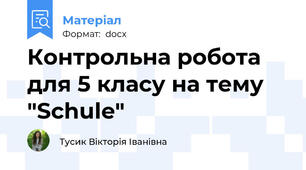 Контрольна робота для 5 класу на тему "Schule"
