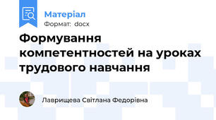 Формування компетентностей на уроках трудового навчання