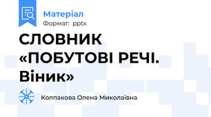 СЛОВНИК «ПОБУТОВІ РЕЧІ.  Віник»